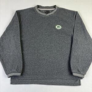 Vintage 90s Green Bay Packers NFL Fleece Pullover Sweatshirt Size XL Gray